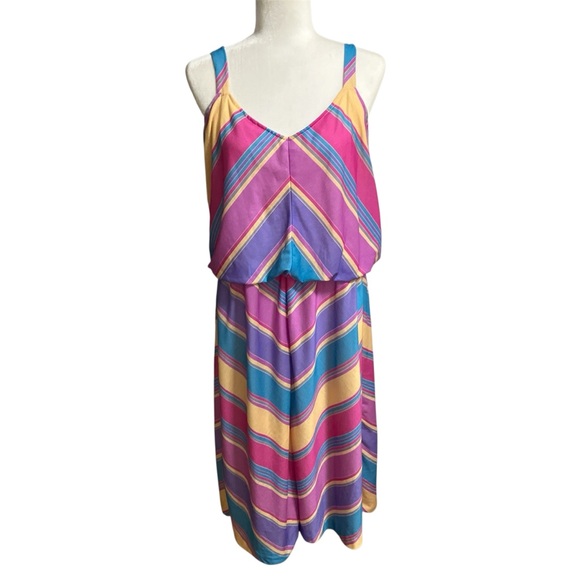 Vintage Pastel Striped Chevron Sundress - Picture 2 of 6